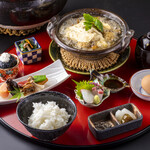 Kyoushunsai Yuushou - ランチ湯葉と鳥つみれ小鍋