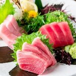 Assortment of three types of bluefin tuna