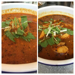 カリーライス専門店エチオピア - 左は前回の辛さ100倍、右が今回の50倍