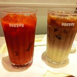 DOUTOR - 野菜ジュースＳ390円と豆乳ラテＳ330円(税込)