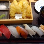 Sushi Sake Sakana Sugitama - ランチ。天ぷら付きが嬉しい。