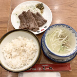味の牛たん喜助 - 牛たん炭火焼定食 3枚6切 1,980円税込