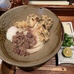 踊るうどん - 肉まいたけ天温玉生じょうゆ