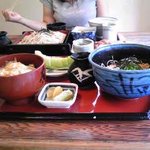 鈴川屋 浜松店 - ミニ丼とぶっかけそばセット。麺はそば、うどん、きしめん、温・冷有
