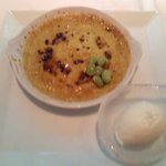 レストラン ヒロミチ - 枝豆のクレームブリュレとカマルグの塩ジェラート