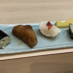 Sushi Ooshio - かっぱ巻き、稲荷、大根、山芋高菜巻き
