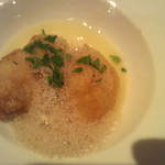 ローザネーラ - B：白子のフリット　バルサミコ泡とじゃがいものムース