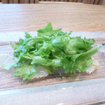 じん市 - フグの刺身と煮凝りと新鮮レタス