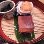 海苔、イカの塩辛、にこごり