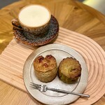 アンドテイ - 『玄米茶(オーツミルク、甘さ：普通、Hot)』
      『塩こうじスコーン 抹茶といちじく』
      『全粒粉のスコーン ほうじ茶とピーカンナッツ』