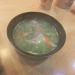 Nagasaka - ランチの味噌汁。あっっさりとした味わい、野菜がたっっっぷり。