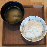 日本橋浅田 - 味噌汁、ご飯