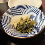 Tonkatsu Bashamichi Sakura - あじフライとロースかつ定食1,580円につく漬物