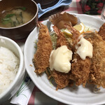 プティコック - 魚フライ盛合せライス　650円