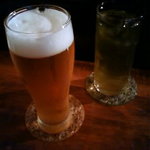 Tokyo omo style - ビール（プレモル）と緑茶
