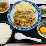 くるまやラーメン - 焼肉セット＋生玉子