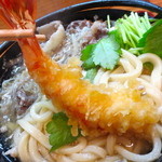 手打うどん かとう - 海老天リフト