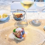 La Brianza - 鰹カルパッチョ枝豆フムスレモンの泡