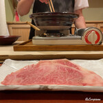 御料理 寺沢 - 北上牛 A-5のサーロインをしゃぶしゃぶで