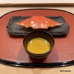 御料理 寺沢 - 菱蟹の甲羅とかにみそソース