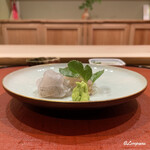 御料理 寺沢 - 真鯒と眞子鰈の造り 浜防風のあしらい