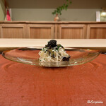 御料理 寺沢 - 蒸し鮑と超極細手延べ素麺とたっぷりのキャビア