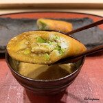 御料理 寺沢 - 濃厚なかにみそソースをディップして