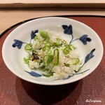 御料理 寺沢 - 金目鯛と伏見唐辛子と夏豆の炊込みごはん(おかわり)