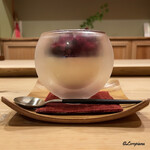 御料理 寺沢 - ブルーベリーのコンポートとジュレとチーズのブランマンジェ