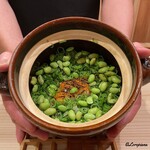 御料理 寺沢 - 金目鯛と伏見唐辛子と夏豆の炊込みごはん