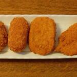 ディオ - あじフライ、カニクリームコロッケ、メンチカツ、牛コロッケ (税抜)各39円 ※開封後 (2022.08.03)