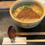 うどん山川 - 卵とじ、うどん増量、お揚げトッピング1170円