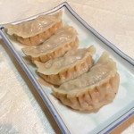 盤古茶屋 - １，０００円セットの餃子（これに生ビールと棒々鶏がついて１，００円です）２０１３年３月