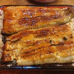 萩栄 - (うなぎの大きい方) うな重 (きもすい付) ご飯大盛り