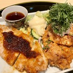 神泉 たつ - ポークジンジャーソテー・大山鷄竜田揚げおろしポン酢定食