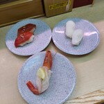 天下寿司 - づけまぐろ、イカ、ボタン海老