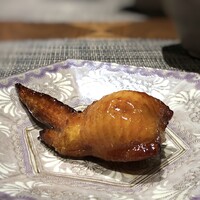 series - ⑤ 山梨産信玄鶏のフォアグラ入り手羽餃子・・スペシャリテだそう。