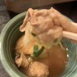 Sumou Chaya Terao - カレー味ちゃんこ鍋、豚肉箸上げ