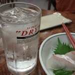 金時食堂 - 芋焼酎はジョッキ。うめー。