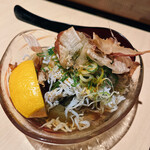 焼き鳥・日本酒ダイニング SAKi - とろとろ水茄子としらすの冷製