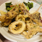 居酒屋 ほがら家 - イカフライが食べたいとオーダーする母親。結構なボリュームでした！