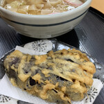 おかだうどん - 茄子天　¥120(税込)