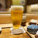 日本橋 蕎ノ字 - ◎生ビール（大）で乾杯❗️