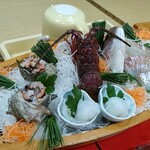 山幸園 - 夕食の舟盛