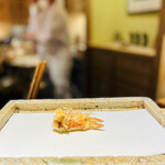 日本橋 蕎ノ字 - ☆車海老の頭。一つ目は塩で。