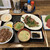 かつ美食堂 - 料理写真:肉めし定食(ホルモン小)、馬刺し、馬肉ねぎ炒め