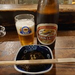 Tokubee Ekimaeten - 瓶ビールともずく酢