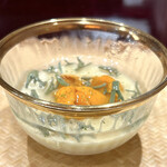 壽山 - 冷製玉蜀黍茶碗蒸し ウニ 蓴菜