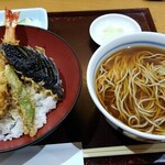 稲田屋 - 自分の海老天丼そば
