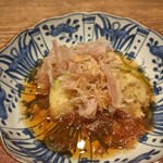 御所 岩さき - お肉をしゃぶしゃぶした後のお出汁でお茄子も仕上げます
